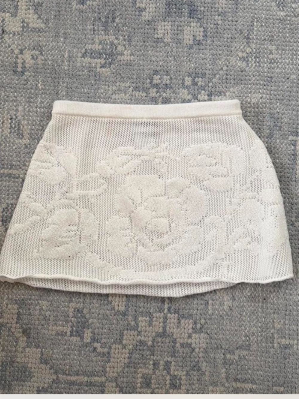 Princess Polly white floral crochet mini skirt